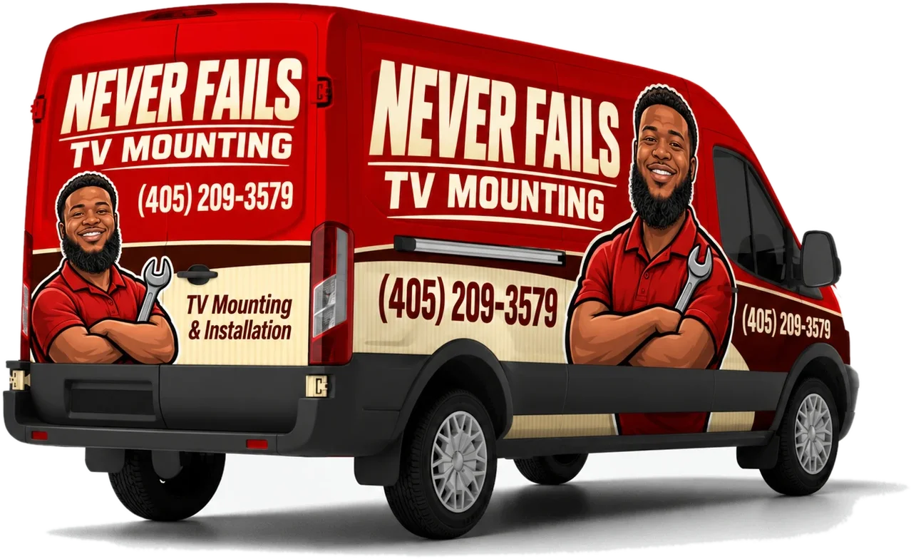 Never Fails TV Mounting service van